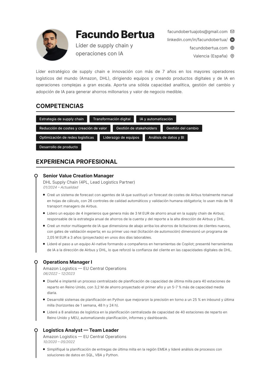 CV, página 1